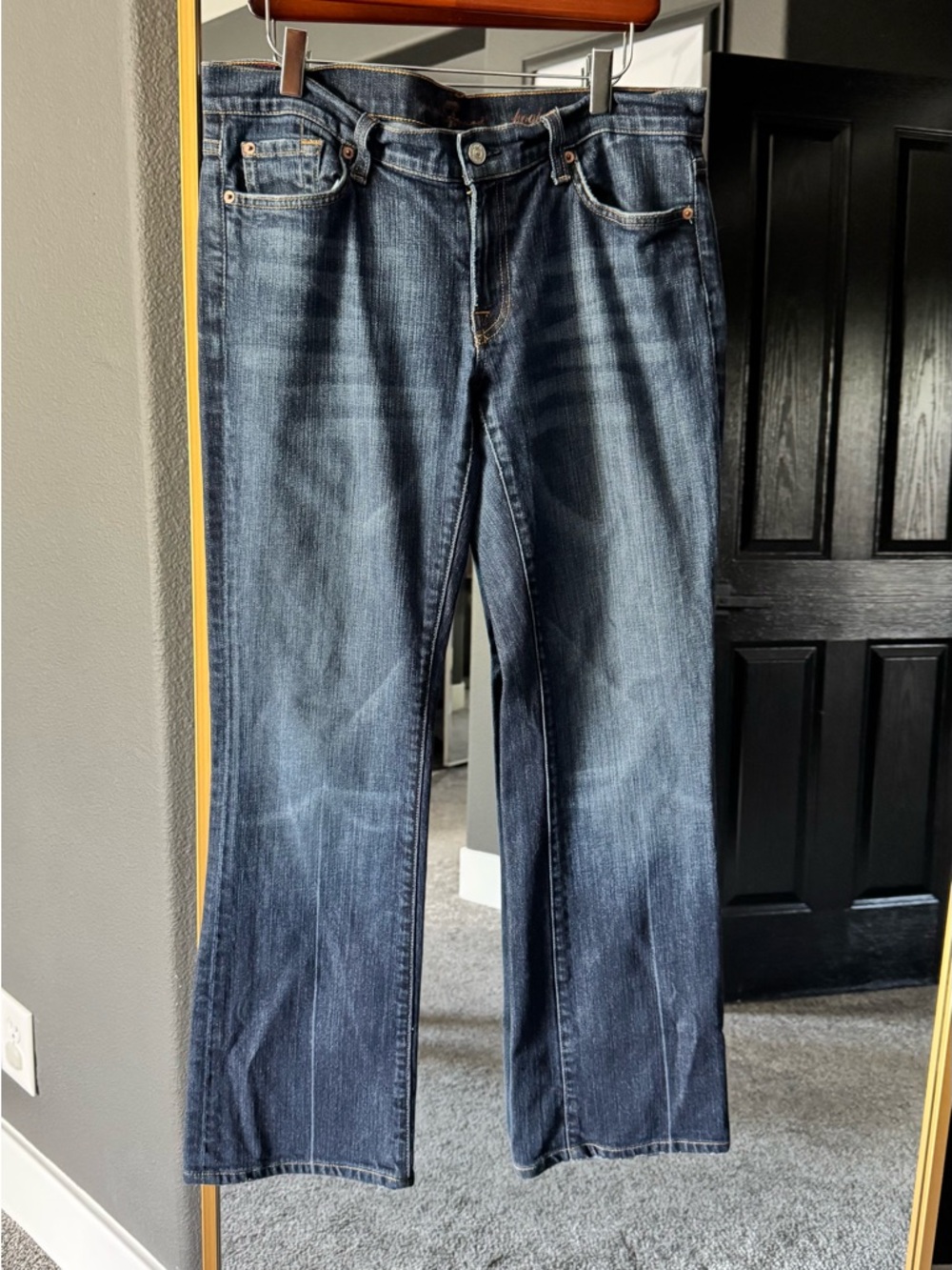 7 For All Mankind Women’s Bootcut Jeans in Dark Indigo Wash
